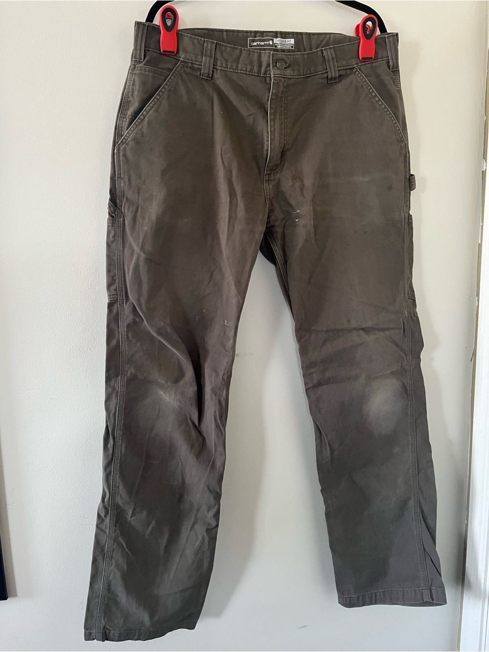 Carhartt Relaxed Fit Brown Khaki Utility Work Pants 38 X 34 Carpenter Workwear